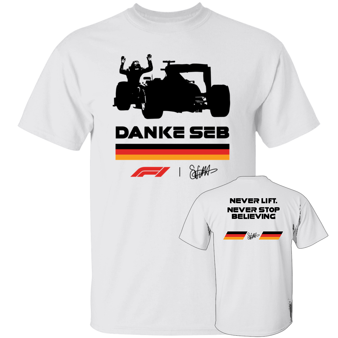 [Front + Back] Danke Seb F1 Shirt