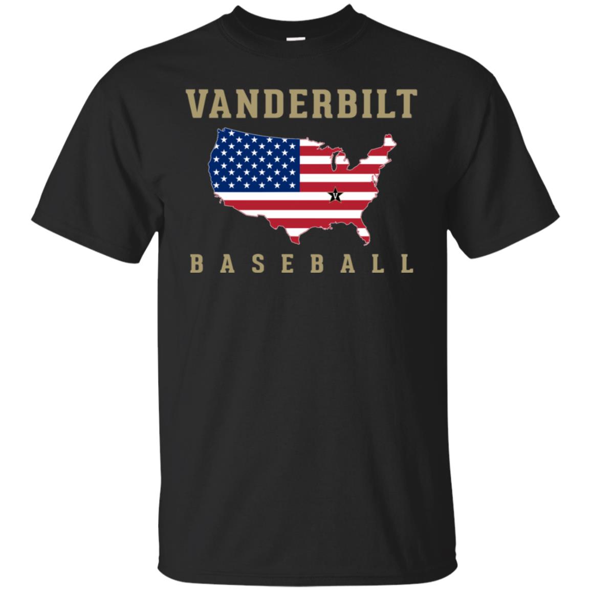 Vanderbilt Baseball Usa Flag Map Shirt