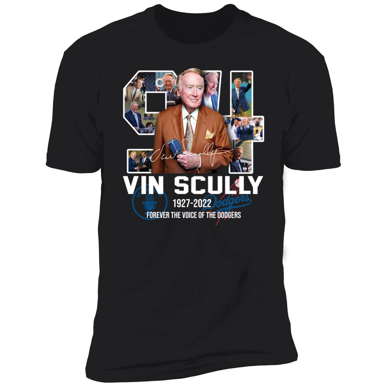 Vin Scully 1927-2022 Forever The Voice Of The Dodgers Premium SS T-Shirt