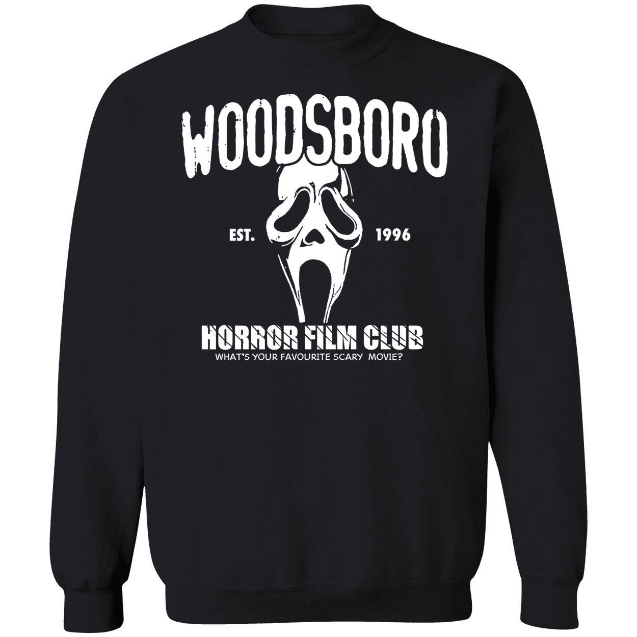 Woodsboro Horror Film Club What's Your Favourite Scary Movie Sweatshirt