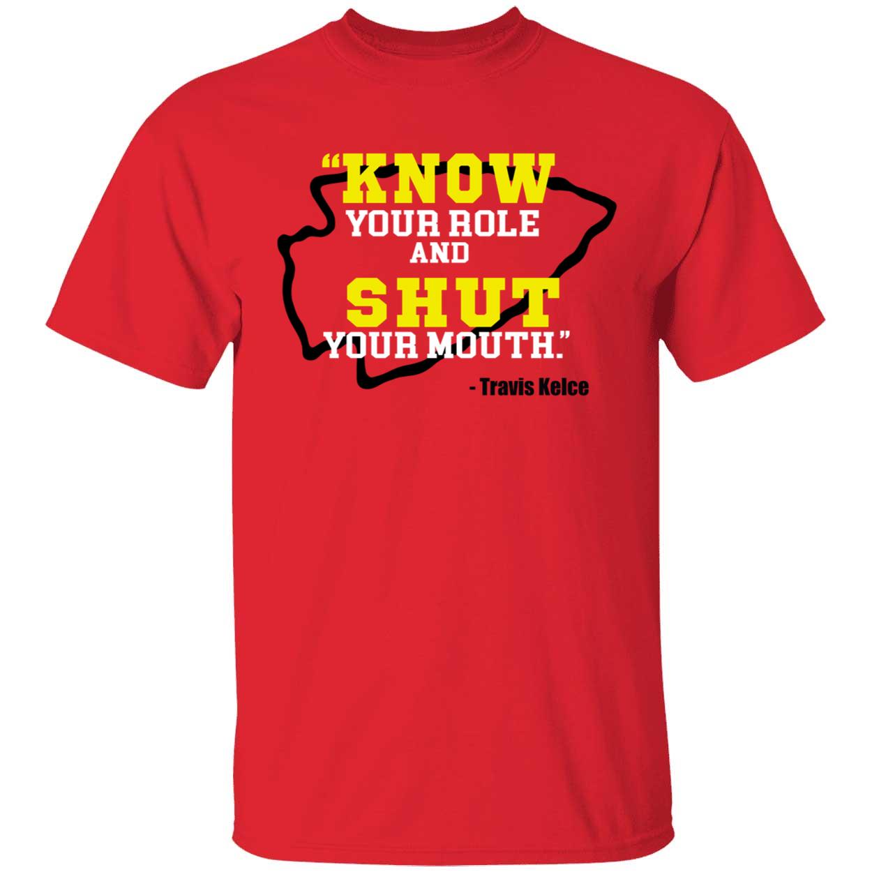 red Know Your Role And Shut Your Mouth Travis Kelce Shirt 1 1.jpg