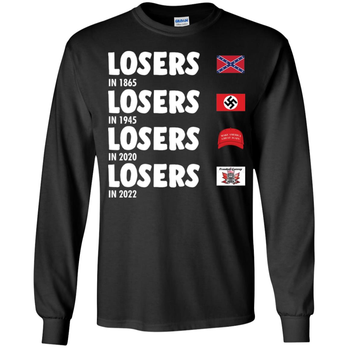 Losers In 1865 Losers In 1945 Losers In 2022 Freedom Convoy Long Sleeve Shirt