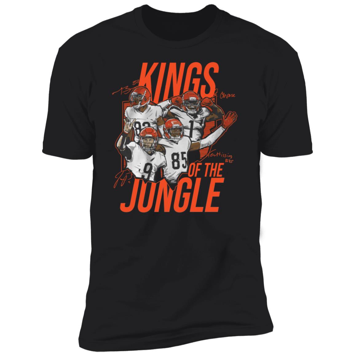 Joe Burrow Ja'marr Chase Tee Higgins Tyler Boyd Kings Of The Jungle Premium SS T-Shirt
