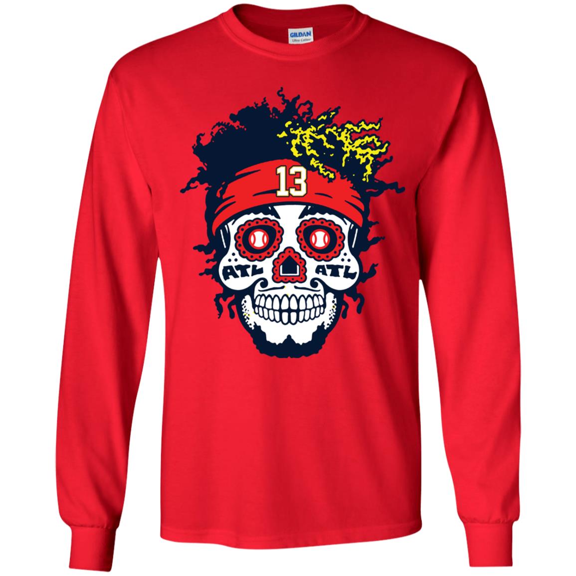 Ronald Acuna Jr Sugar Skull Long Sleeve Shirt