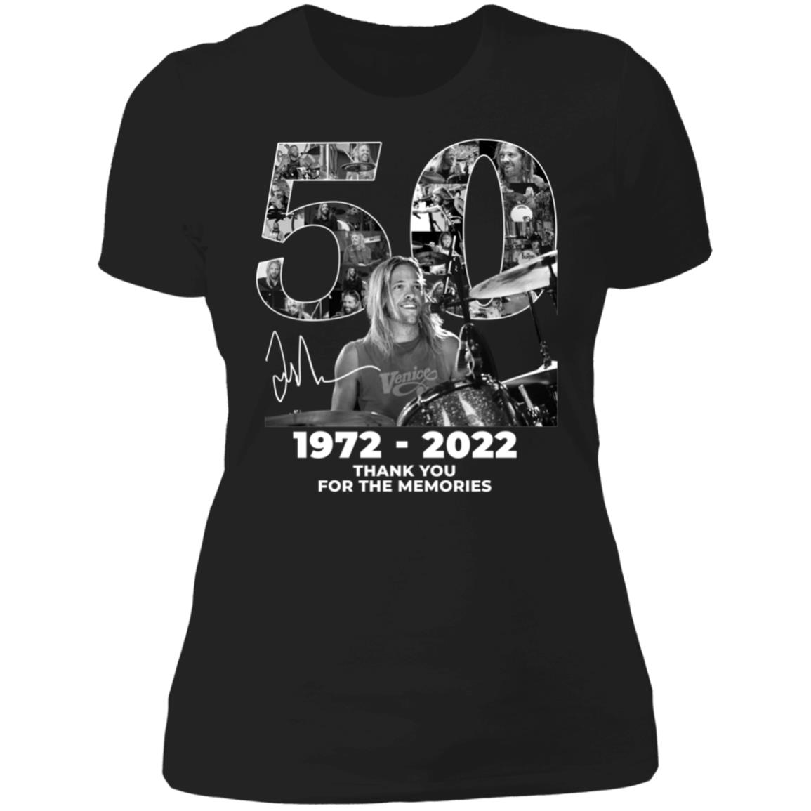 Taylor Hawkins 1972 2022 Thank You For The Memories Ladies Boyfriend Shirt