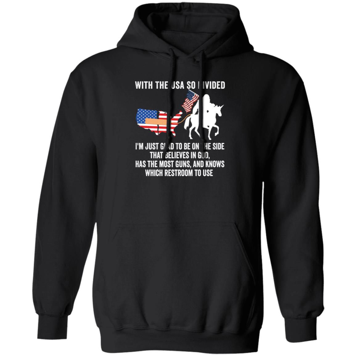 Bigfoot With The Usa So Divided I'm Just Glad To Be On The Side Hoodie