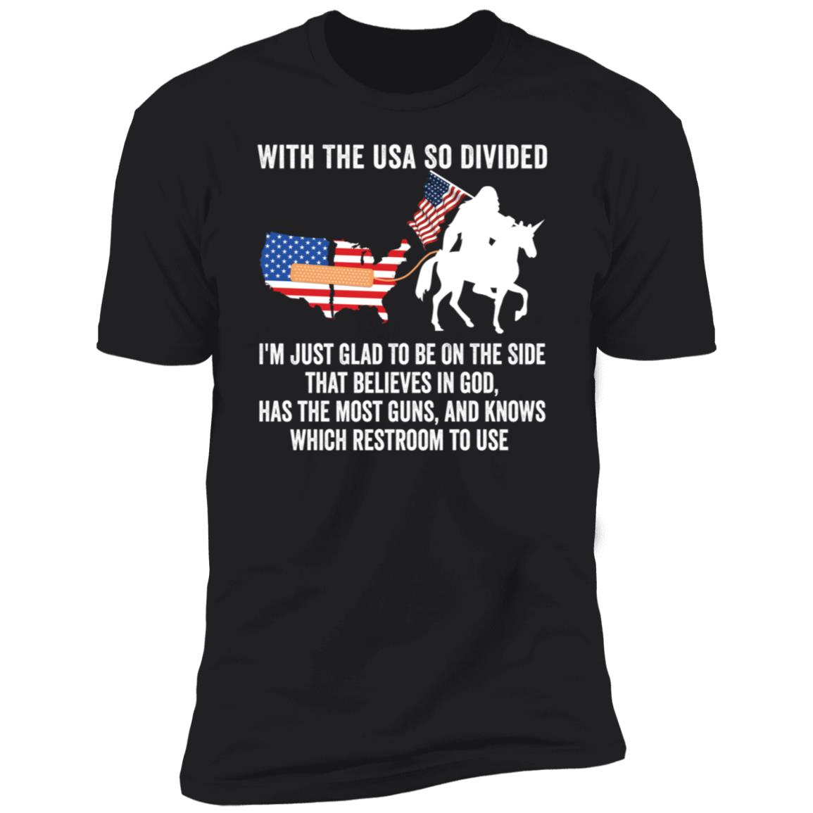 Bigfoot With The Usa So Divided I'm Just Glad To Be On The Side Premium SS T-Shirt