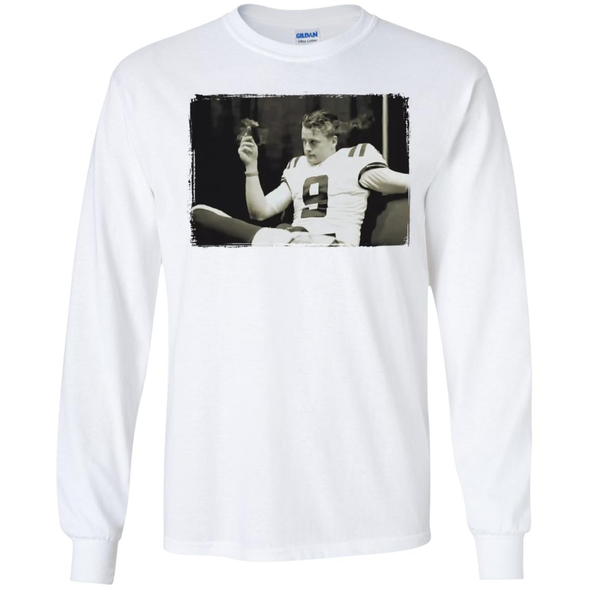 Joe Burrow Smoking Cigar Long Sleeve Shirt