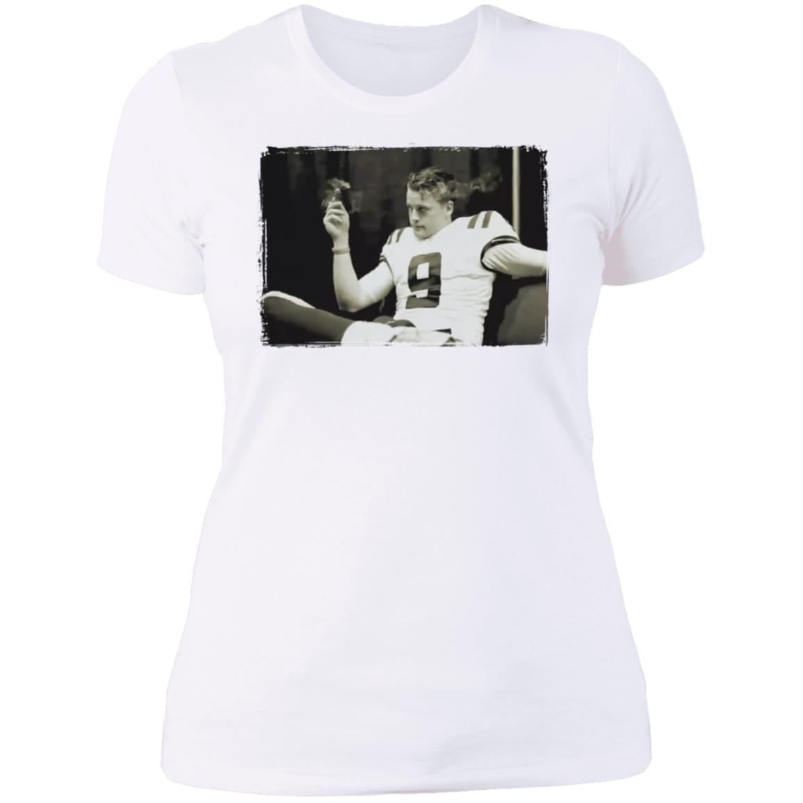 Joe Burrow Smoking Cigar Ladies Boyfriend Shirt