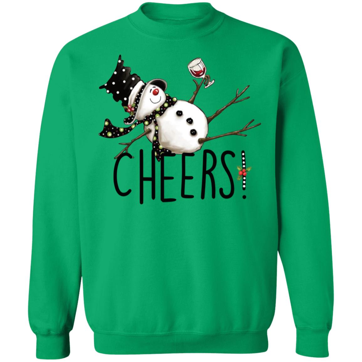 Tipsy Snowman Wine Cheers Sweatshirt