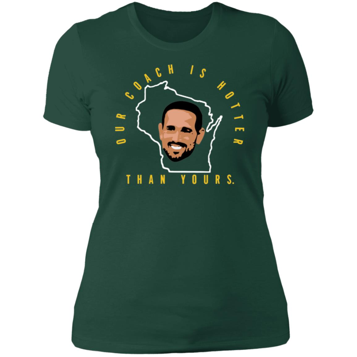 Aaron Rodgers Our Coach is Hotter Than Yours Ladies Boyfriend Shirt