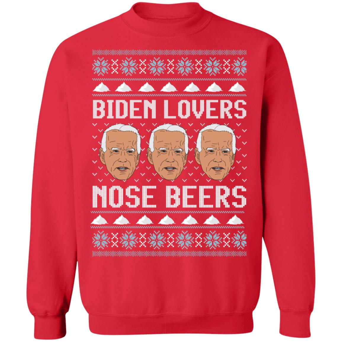 Biden Loves Nose Beers Christmas Sweatshirt